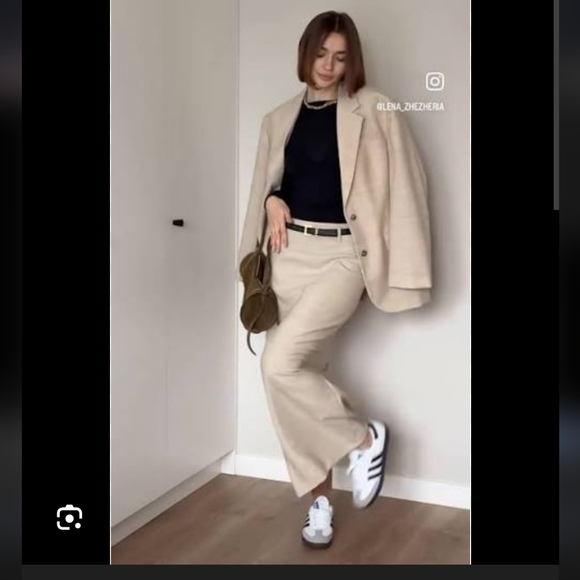 Zara Dresses & Skirts - Zara Cream Wool Blend Blazer Skirt Set